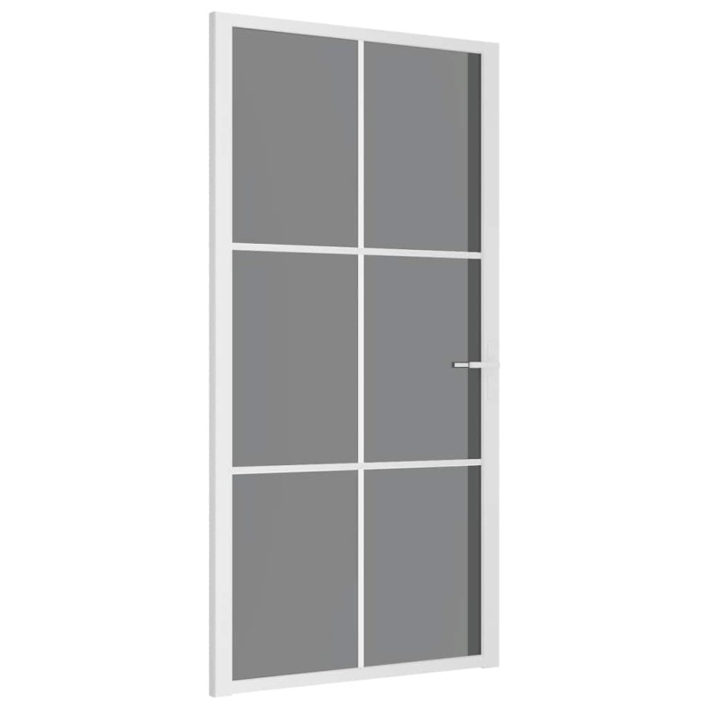 vidaXL Εσωτερική Πόρτα 102,5x201,5 εκ. Λευκή ESG Γυαλί και Αλουμίνιο