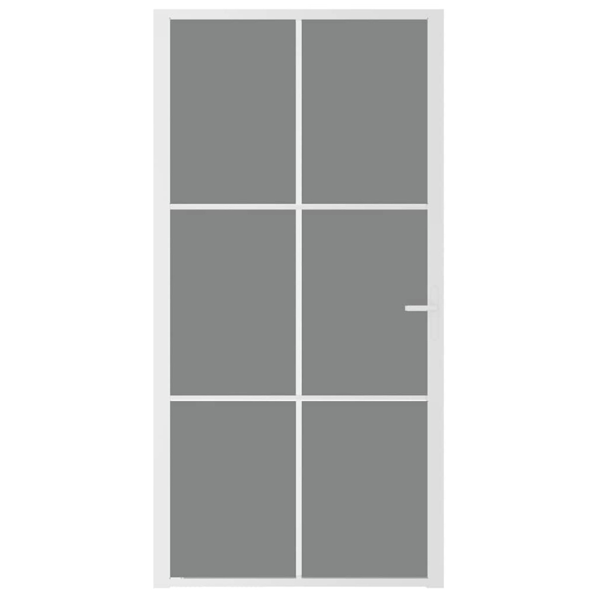 vidaXL Εσωτερική Πόρτα 102,5x201,5 εκ. Λευκή ESG Γυαλί και Αλουμίνιο