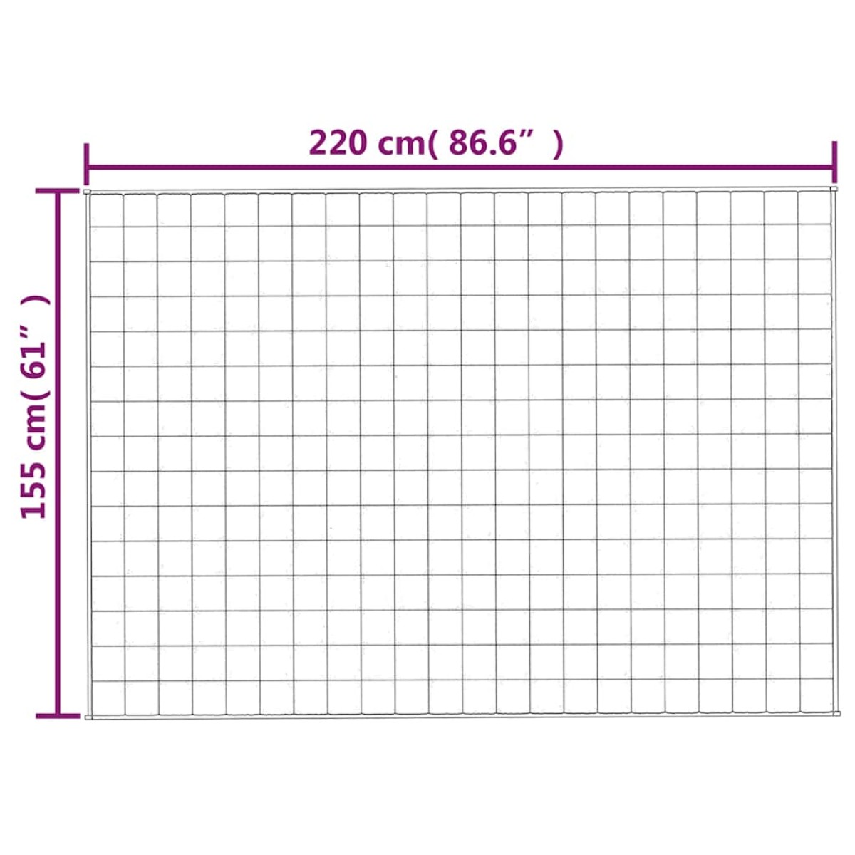 vidaXL Κουβέρτα Βαρύτητας Ανοιχτό Κρεμ 155 x 220 εκ. 11 κ. Υφασμάτινη