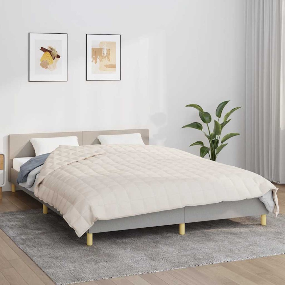 vidaXL Κουβέρτα Βαρύτητας Ανοιχτό Κρεμ 200 x 225 εκ. 9 κ. Υφασμάτινη