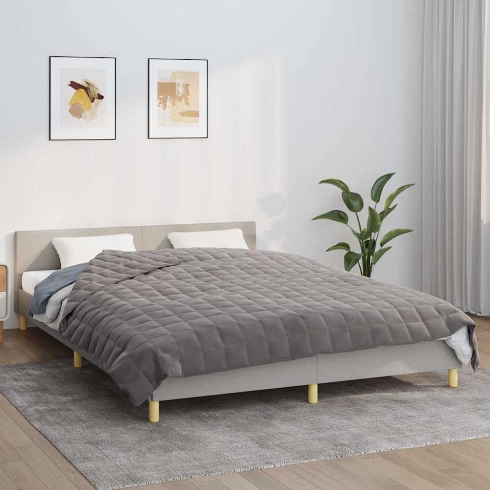 vidaXL Κουβέρτα Βαρύτητας Γκρι 220 x 235 εκ. 15 κ. Υφασμάτινη