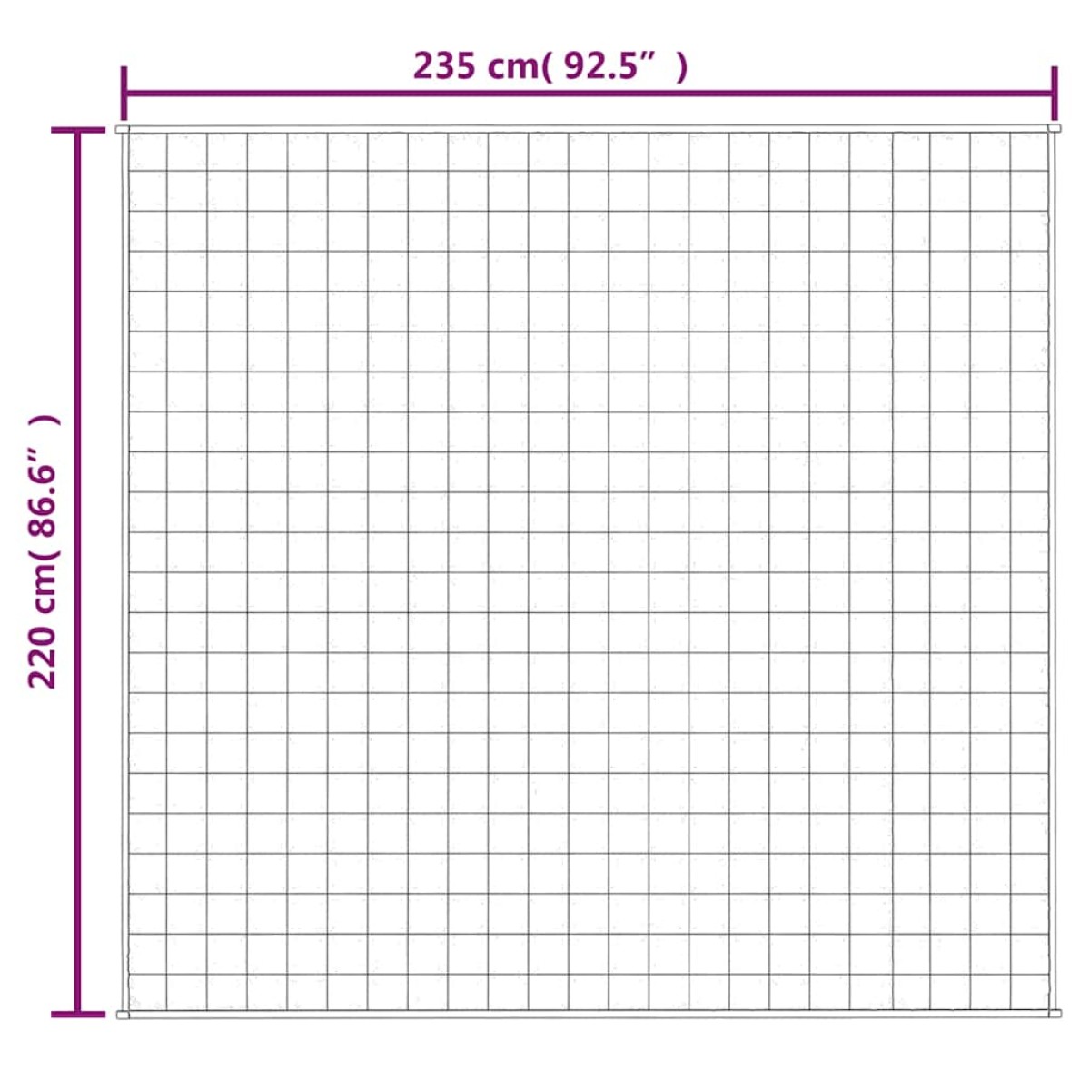 vidaXL Κουβέρτα Βαρύτητας Γκρι 220 x 235 εκ. 15 κ. Υφασμάτινη