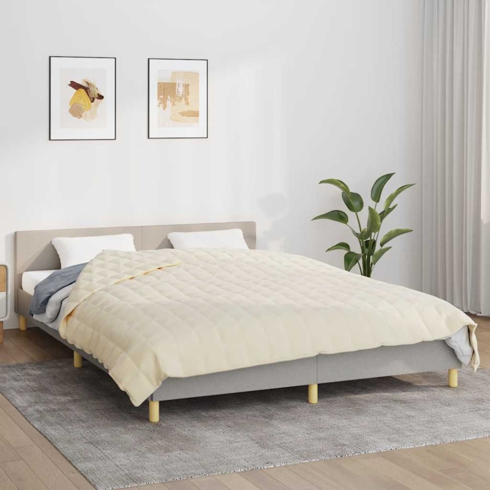vidaXL Κουβέρτα Βαρύτητας Ανοιχτό Κρεμ 220 x 235 εκ. 11 κ. Υφασμάτινη