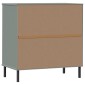 vidaXL Ντουλάπι OSLO με 3 Συρτάρια Γκρι 77x40x79,5 εκ. Μασίφ Ξύλο