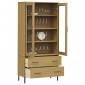 vidaXL Βιβλιοθήκη OSLO Καφέ 85x35x172,5 εκ. Μασίφ Ξύλο με Μεταλ. Πόδια