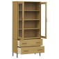 vidaXL Βιβλιοθήκη OSLO Καφέ 85x35x172,5 εκ. Μασίφ Ξύλο με Μεταλ. Πόδια