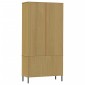 vidaXL Βιβλιοθήκη OSLO Καφέ 85x35x172,5 εκ. Μασίφ Ξύλο με Μεταλ. Πόδια