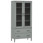 vidaXL Βιβλιοθήκη OSLO Γκρι 85x35x172,5 εκ. Μασίφ Ξύλο με Μεταλ. Πόδια