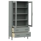 vidaXL Βιβλιοθήκη OSLO Γκρι 85x35x172,5 εκ. Μασίφ Ξύλο με Μεταλ. Πόδια