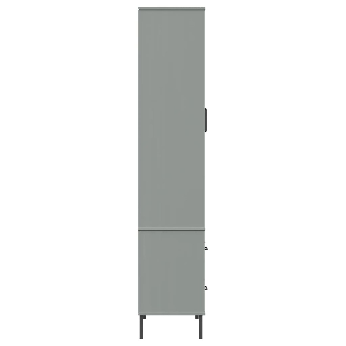 vidaXL Βιβλιοθήκη OSLO Γκρι 85x35x172,5 εκ. Μασίφ Ξύλο με Μεταλ. Πόδια