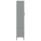 vidaXL Βιβλιοθήκη OSLO Γκρι 85x35x172,5 εκ. Μασίφ Ξύλο με Μεταλ. Πόδια