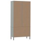 vidaXL Βιβλιοθήκη OSLO Γκρι 85x35x172,5 εκ. Μασίφ Ξύλο με Μεταλ. Πόδια