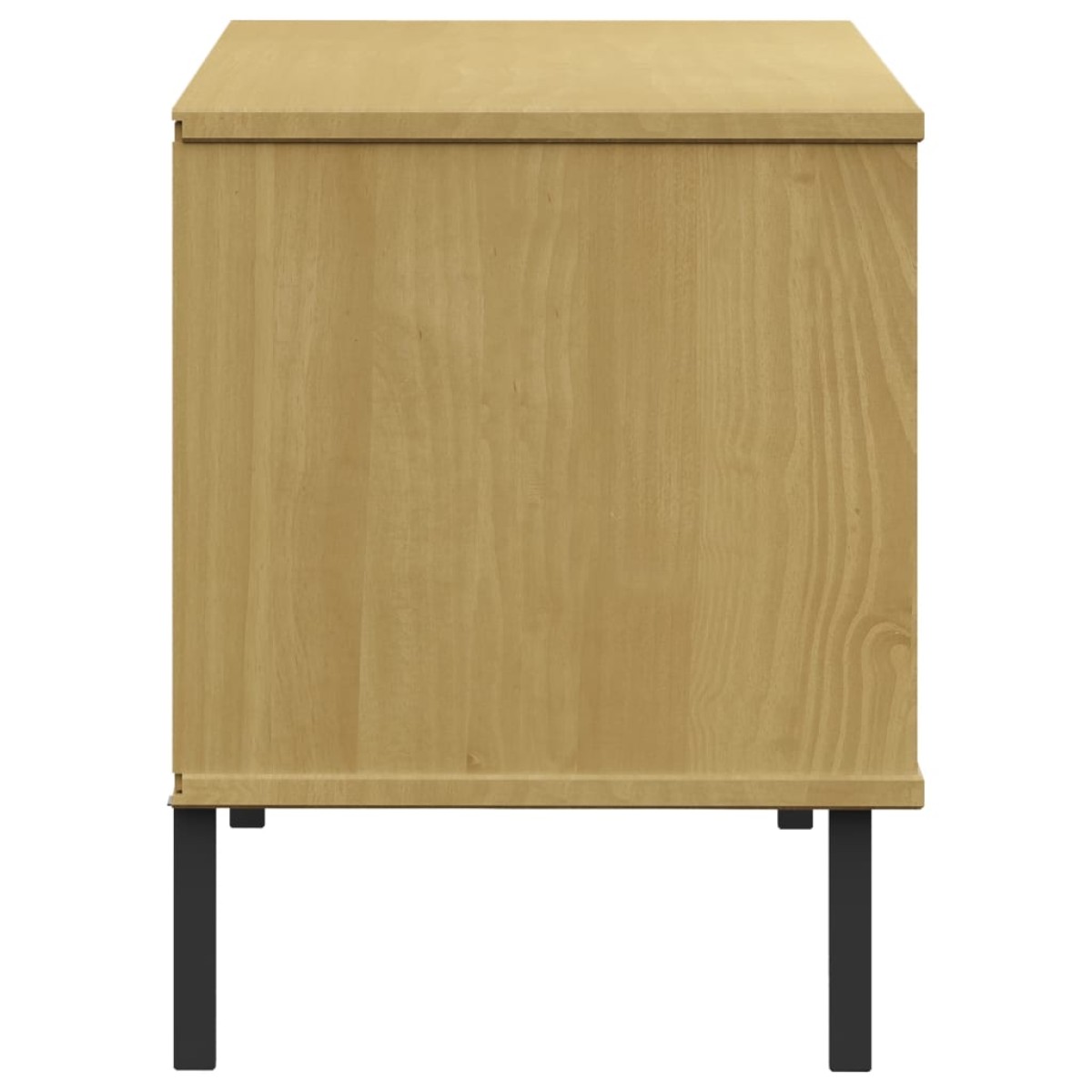 vidaXL Παπουτσοθήκη OSLO Καφέ 106x35x45 εκ. Μασίφ Ξύλο με Μεταλ. Πόδια