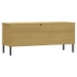 vidaXL Παπουτσοθήκη OSLO Καφέ 106x35x45 εκ. Μασίφ Ξύλο με Μεταλ. Πόδια