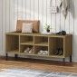 vidaXL Παπουτσοθήκη OSLO Καφέ 106x35x45 εκ. Μασίφ Ξύλο με Μεταλ. Πόδια
