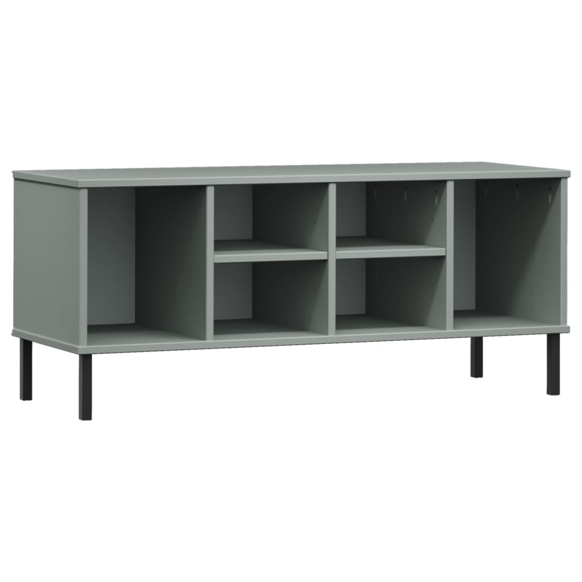 vidaXL Παπουτσοθήκη OSLO Γκρι 106x35x45 εκ. Μασίφ Ξύλο με Μετ. Πόδια