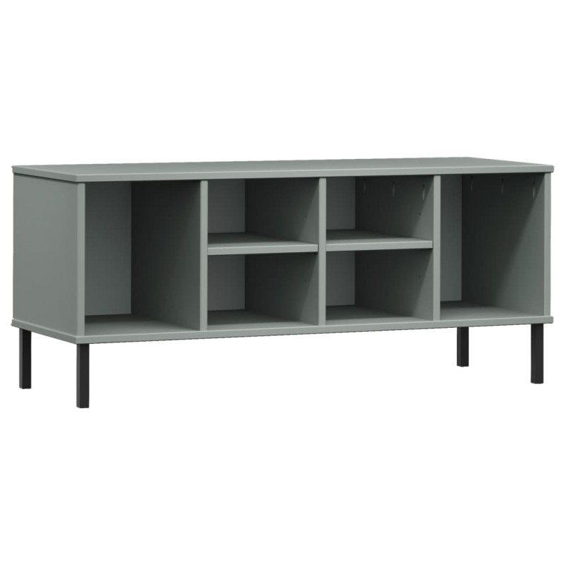 vidaXL Παπουτσοθήκη OSLO Γκρι 106x35x45 εκ. Μασίφ Ξύλο με Μετ. Πόδια