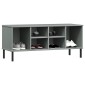 vidaXL Παπουτσοθήκη OSLO Γκρι 106x35x45 εκ. Μασίφ Ξύλο με Μετ. Πόδια