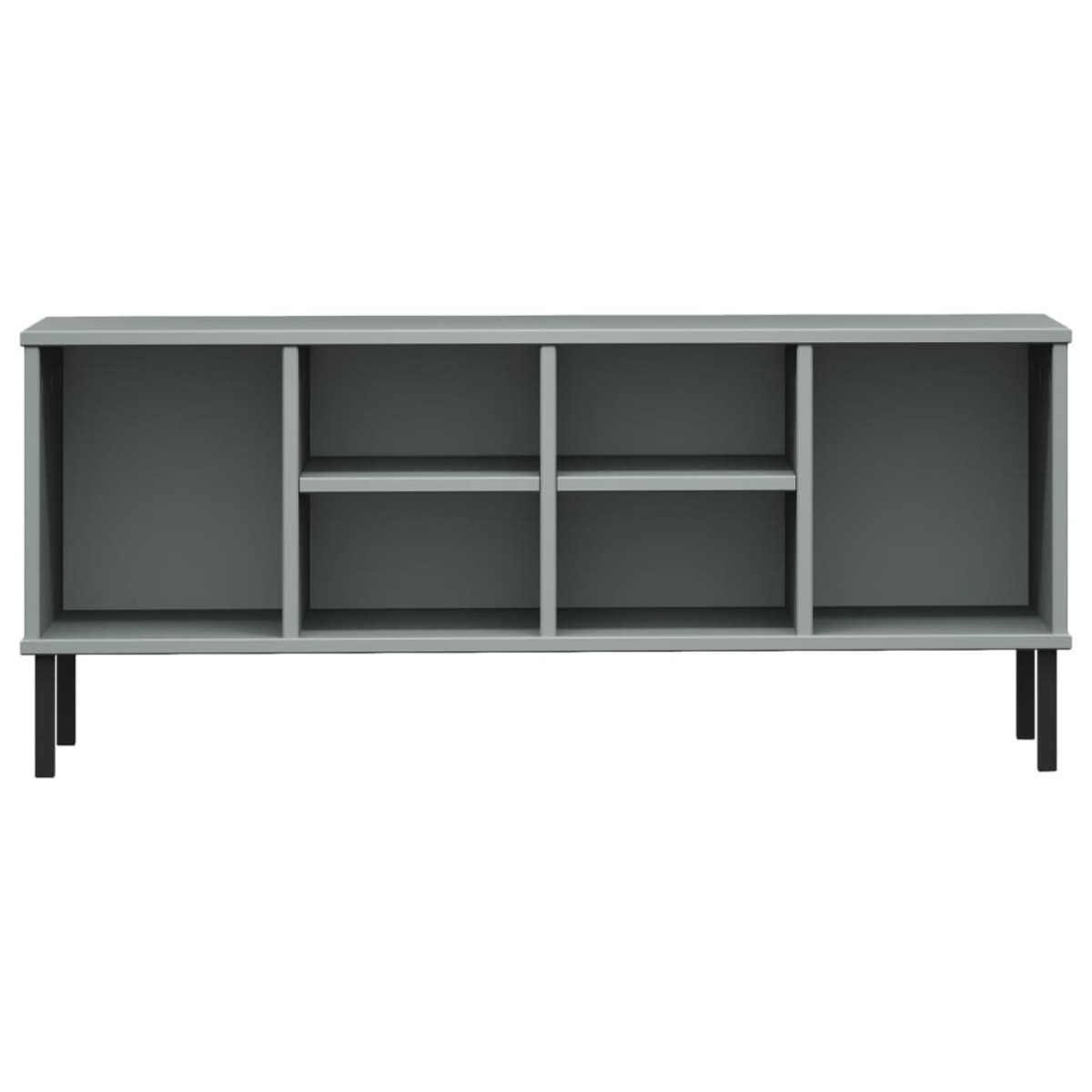 vidaXL Παπουτσοθήκη OSLO Γκρι 106x35x45 εκ. Μασίφ Ξύλο με Μετ. Πόδια