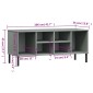 vidaXL Παπουτσοθήκη OSLO Γκρι 106x35x45 εκ. Μασίφ Ξύλο με Μετ. Πόδια