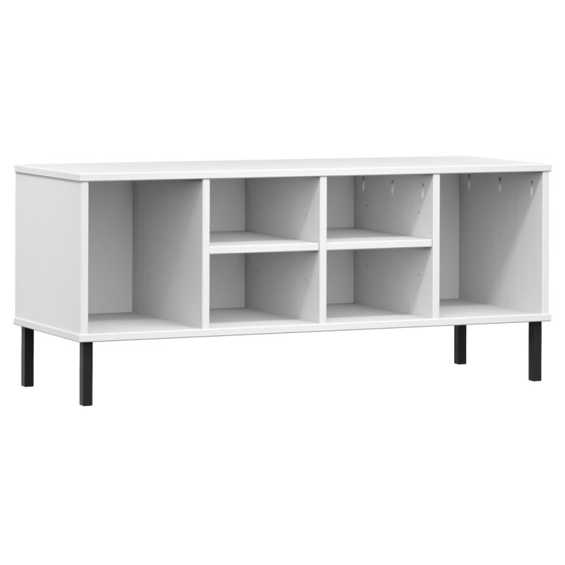 vidaXL Παπουτσοθήκη OSLO Λευκή 106x35x45 εκ Μασίφ Ξύλο με Μετ. Πόδια