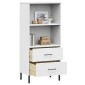 vidaXL Βιβλιοθήκη OSLO με 2 Συρτάρια Λευκή 60x35x128,5 εκ. Μασίφ Ξύλο
