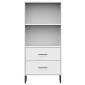 vidaXL Βιβλιοθήκη OSLO με 2 Συρτάρια Λευκή 60x35x128,5 εκ. Μασίφ Ξύλο