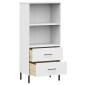 vidaXL Βιβλιοθήκη OSLO με 2 Συρτάρια Λευκή 60x35x128,5 εκ. Μασίφ Ξύλο