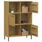 vidaXL Βιβλιοθήκη OSLO Καφέ 90x35x128,5 εκ. Μασίφ Ξύλο με Μετ. Πόδια