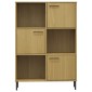 vidaXL Βιβλιοθήκη OSLO Καφέ 90x35x128,5 εκ. Μασίφ Ξύλο με Μετ. Πόδια