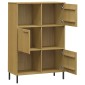 vidaXL Βιβλιοθήκη OSLO Καφέ 90x35x128,5 εκ. Μασίφ Ξύλο με Μετ. Πόδια