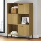 vidaXL Βιβλιοθήκη OSLO Καφέ 90x35x128,5 εκ. Μασίφ Ξύλο με Μετ. Πόδια