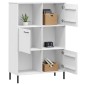 vidaXL Βιβλιοθήκη OSLO Λευκή 90x35x128,5 εκ. Μασίφ Ξύλο με Μετ. Πόδια