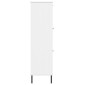 vidaXL Βιβλιοθήκη OSLO Λευκή 90x35x128,5 εκ. Μασίφ Ξύλο με Μετ. Πόδια