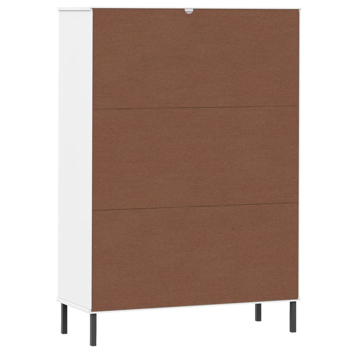 vidaXL Βιβλιοθήκη OSLO Λευκή 90x35x128,5 εκ. Μασίφ Ξύλο με Μετ. Πόδια