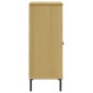 vidaXL Βιβλιοθήκη OSLO Καφέ 90x35x90,5 εκ. Μασίφ Ξύλο με Μεταλ. Πόδια