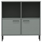 vidaXL Βιβλιοθήκη OSLO Γκρι 90x35x90,5 εκ. Μασίφ Ξύλο με Μετ. Πόδια