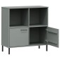 vidaXL Βιβλιοθήκη OSLO Γκρι 90x35x90,5 εκ. Μασίφ Ξύλο με Μετ. Πόδια