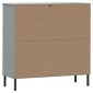 vidaXL Βιβλιοθήκη OSLO Γκρι 90x35x90,5 εκ. Μασίφ Ξύλο με Μετ. Πόδια