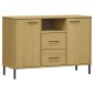 vidaXL Μπουφές OSLO Καφέ 113x40x77 εκ. Μασίφ Ξύλο με Μεταλλικά Πόδια