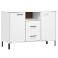 vidaXL Ντουλάπι OSLO Λευκό 113x40x77 εκ. Μασίφ Ξύλο με Μετ. Πόδια