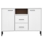 vidaXL Ντουλάπι OSLO Λευκό 113x40x77 εκ. Μασίφ Ξύλο με Μετ. Πόδια