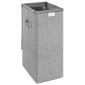 vidaXL Καλάθι Απλύτων Πτυσσόμενο Γκρι 26x34,5x59,5 εκ. Συνθετικό Λινό
