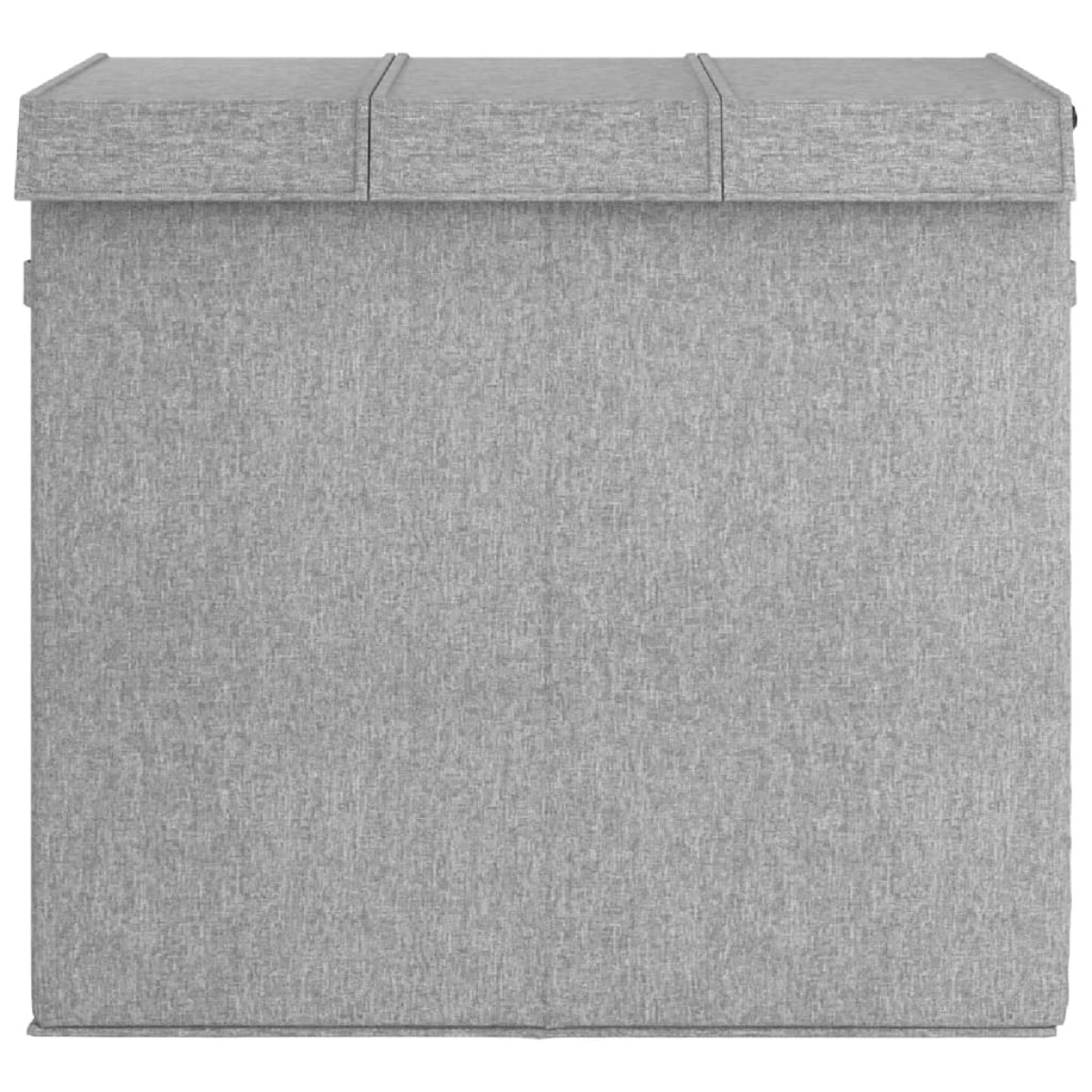 vidaXL Καλάθι Ρούχων Πτυσσόμενο Γκρι 64,5x34,5x59 ε. Συνθ. Λινό Ύφασμα