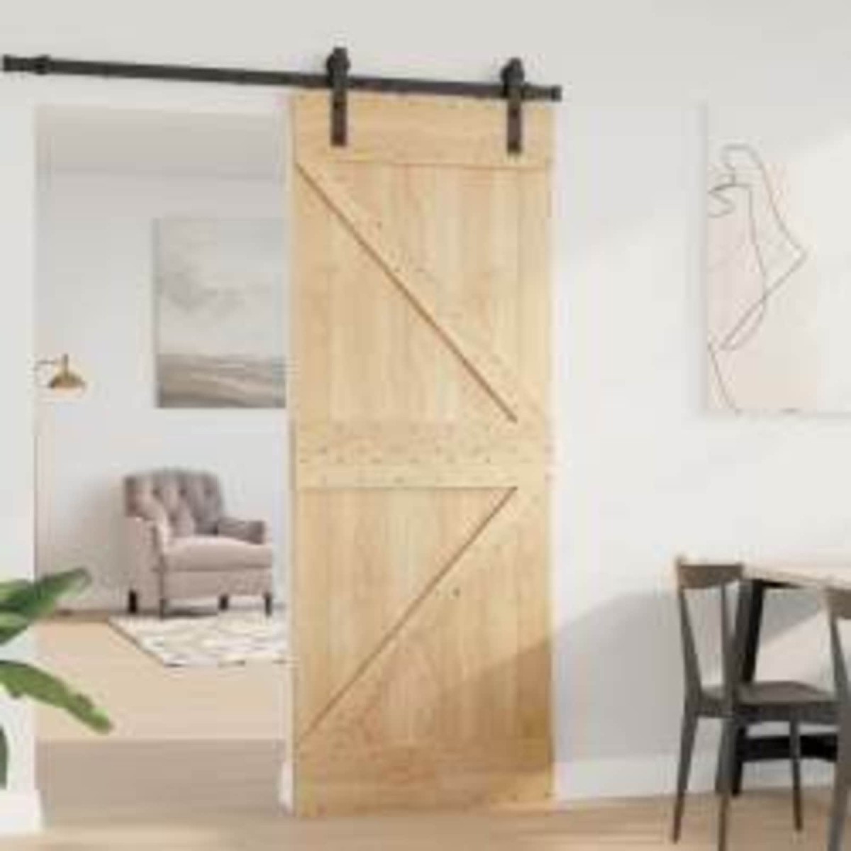vidaXL Πόρτα NARVIK Φυσικό 80 x 210 cm Συμπαγές Ξύλο Πεύκου