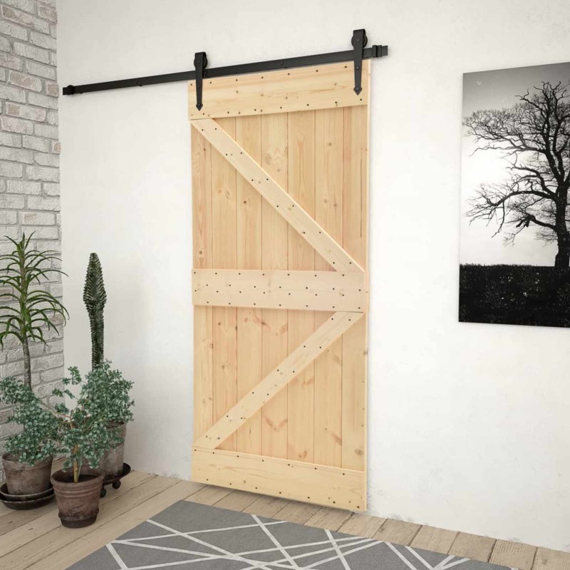vidaXL Πόρτα NARVIK Φυσικό 80 x 210 cm Συμπαγές Ξύλο Πεύκου
