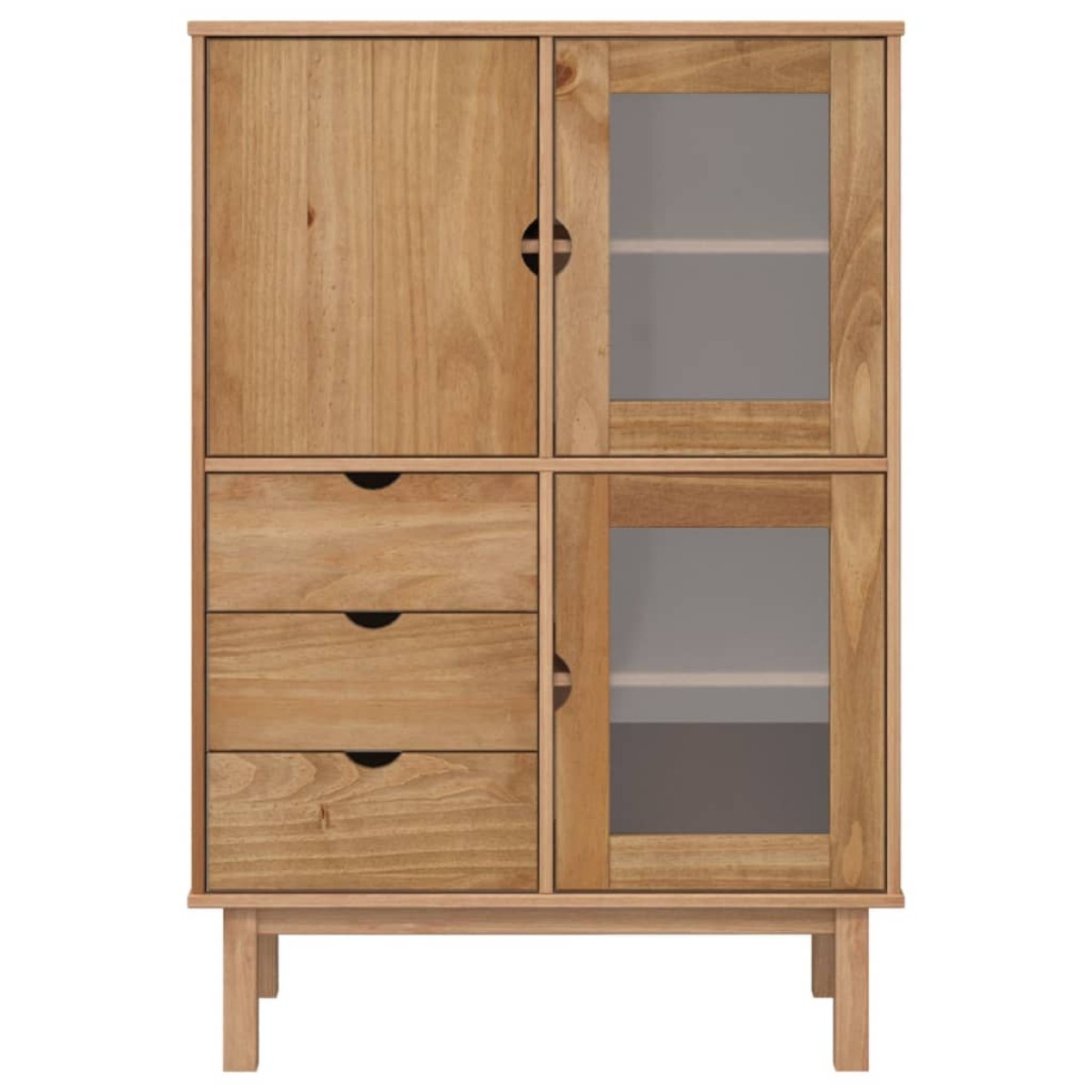 vidaXL Ντουλάπι OTTA 85 x 43 x 125 εκ. από Μασίφ Ξύλο Πεύκου