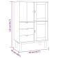 vidaXL Ντουλάπι OTTA Καφέ & Γκρι 85x43x125 εκ. από Μασίφ Ξύλο Πεύκου