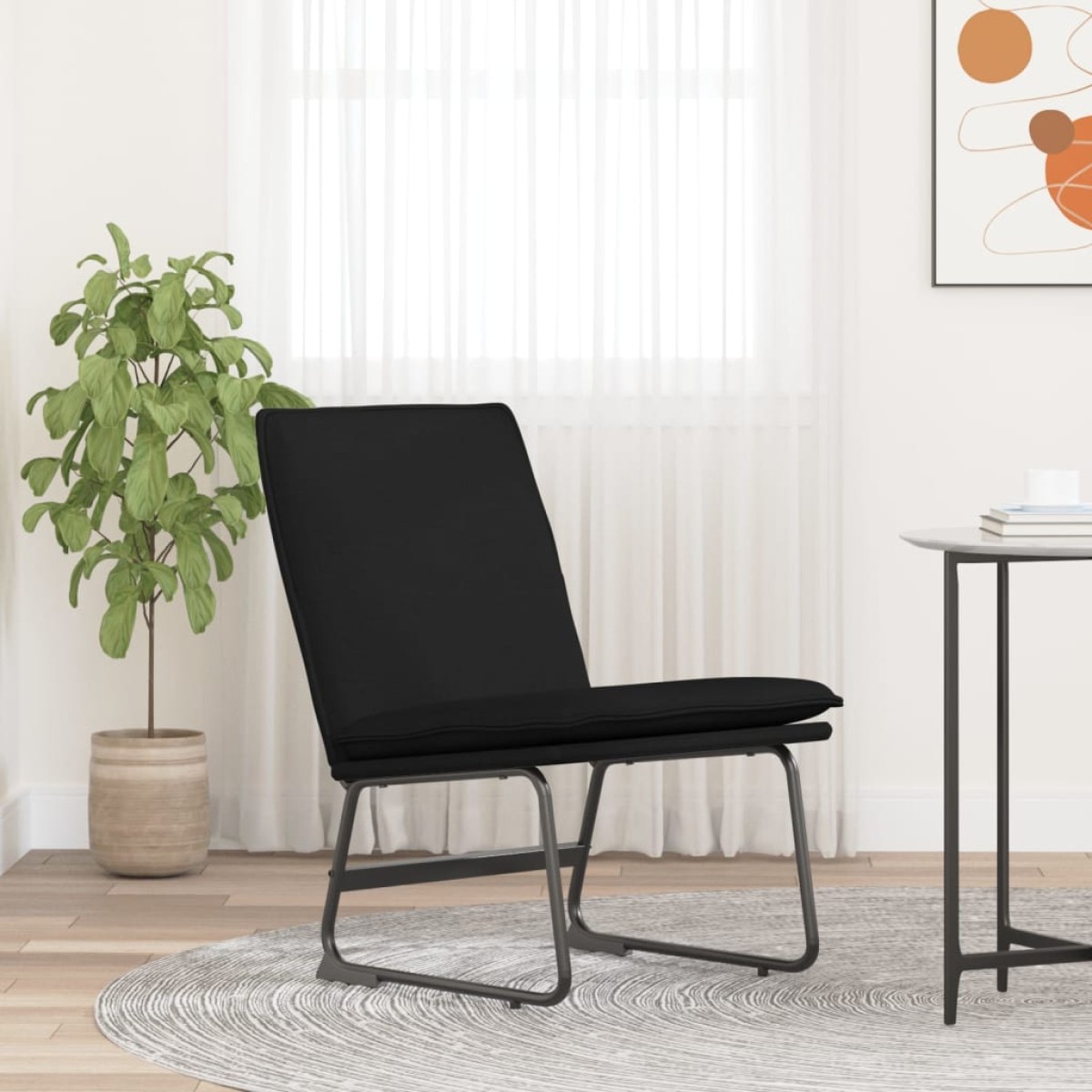 vidaXL Πολυθρόνα Μαύρο 52 x 75 x 76 εκ. Υφασμάτινη
