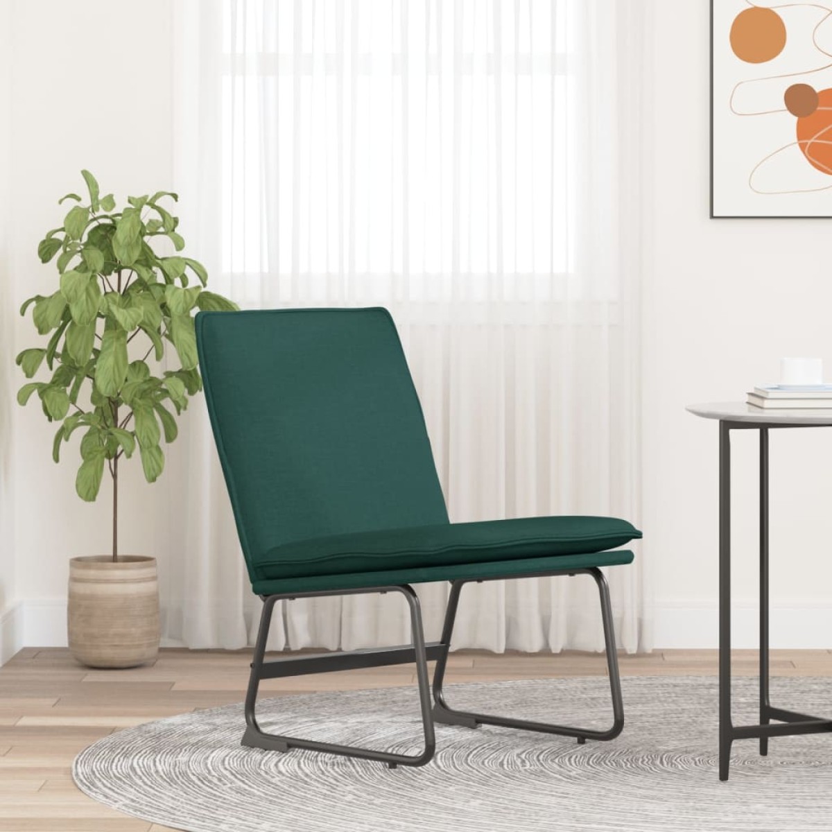 vidaXL Πολυθρόνα Σκούρο Πράσινο 52 x 75 x 76 εκ. Υφασμάτινη